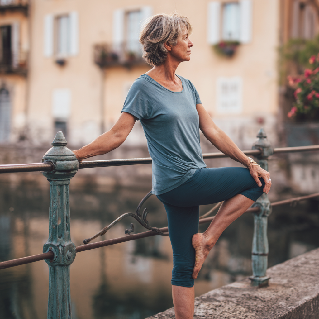 Reggeli jóga gyakorlás napfelkeltekor